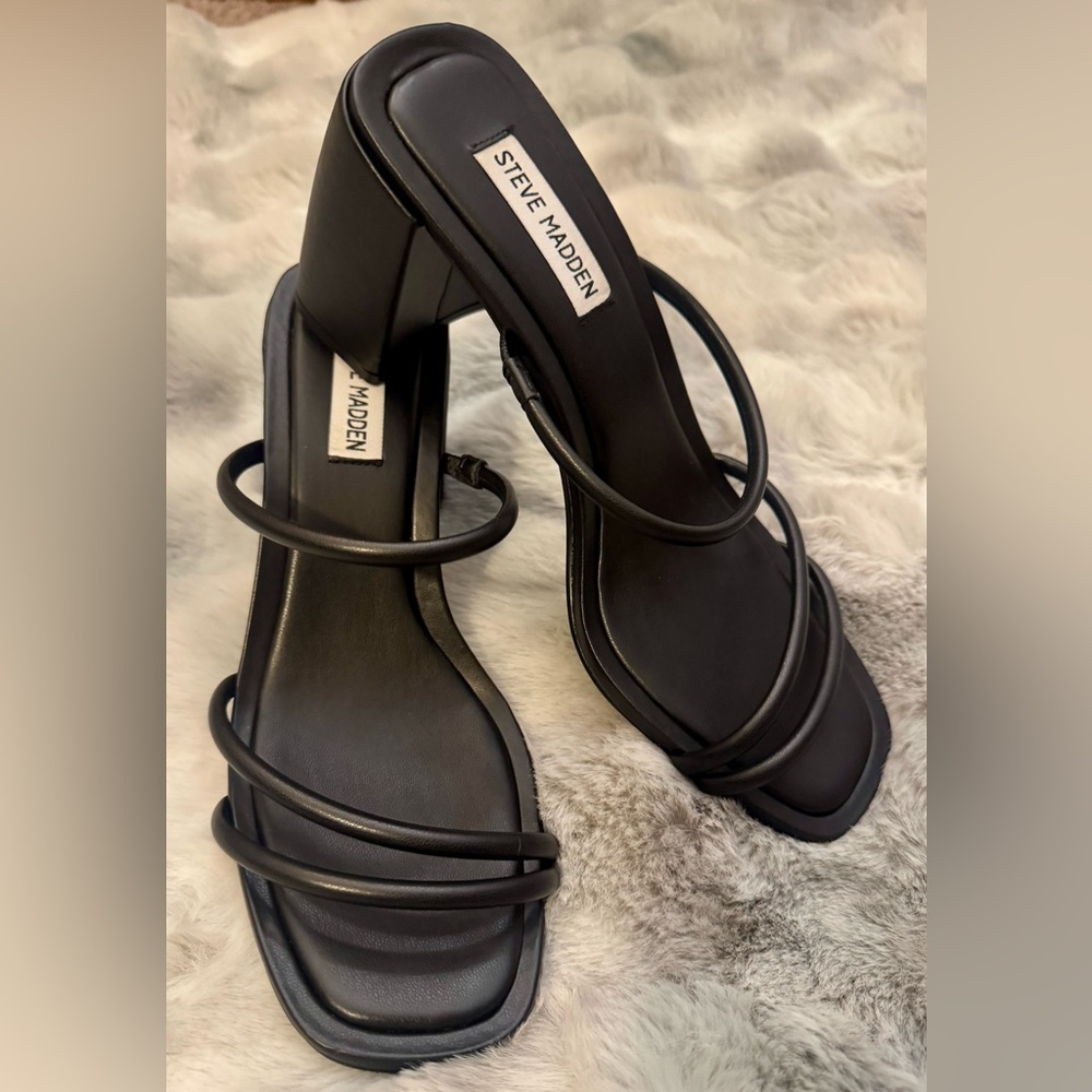 Steve Madden Black Strappy Heels
